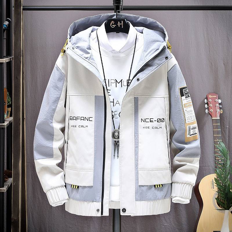 Men Loose And Handsome Casual Upper Clothes Beige